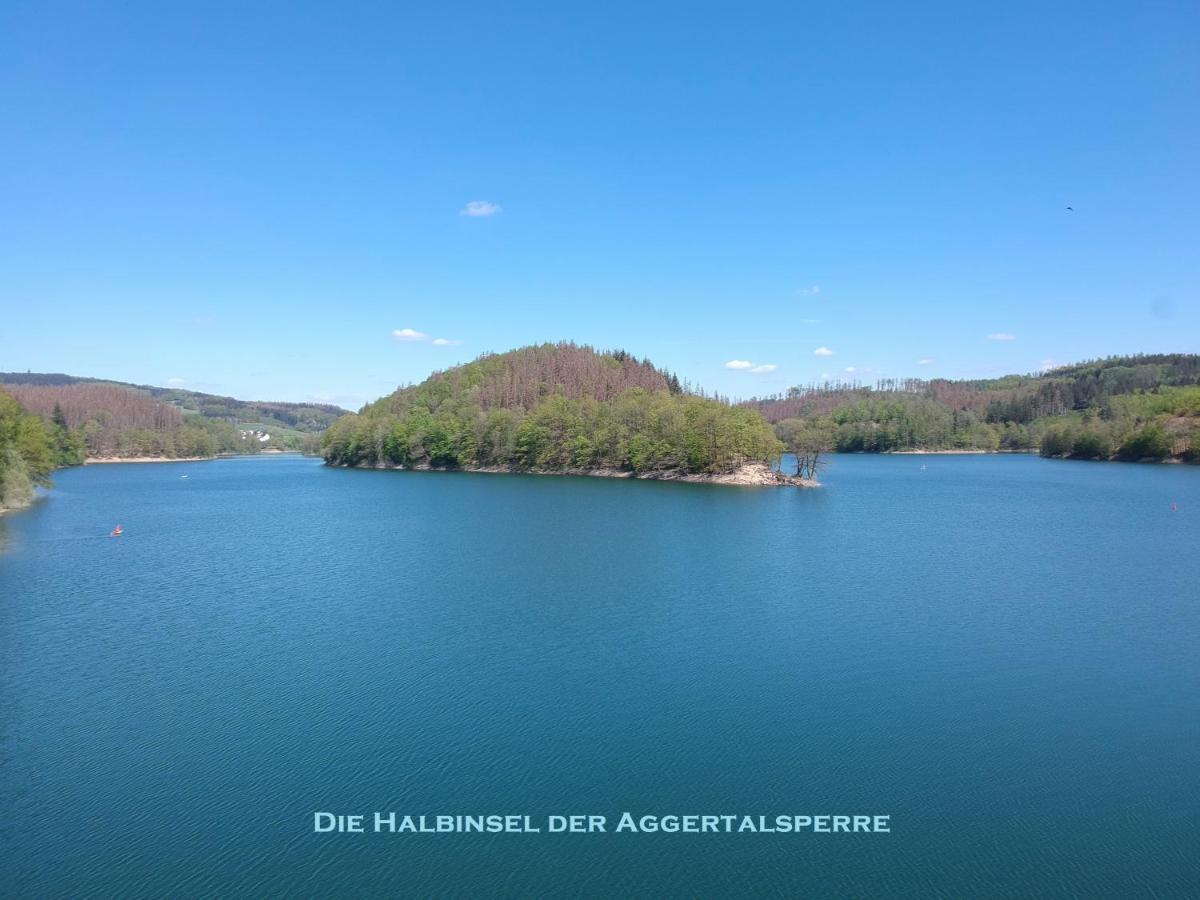 Seeblick-Ferienwohnung Im "Ferienhaus Agger-Blick" Mit Traumhafter Sonnen-Terrasse, Sauna, E-Kamin & Kajak 굼머스바흐 외부 사진